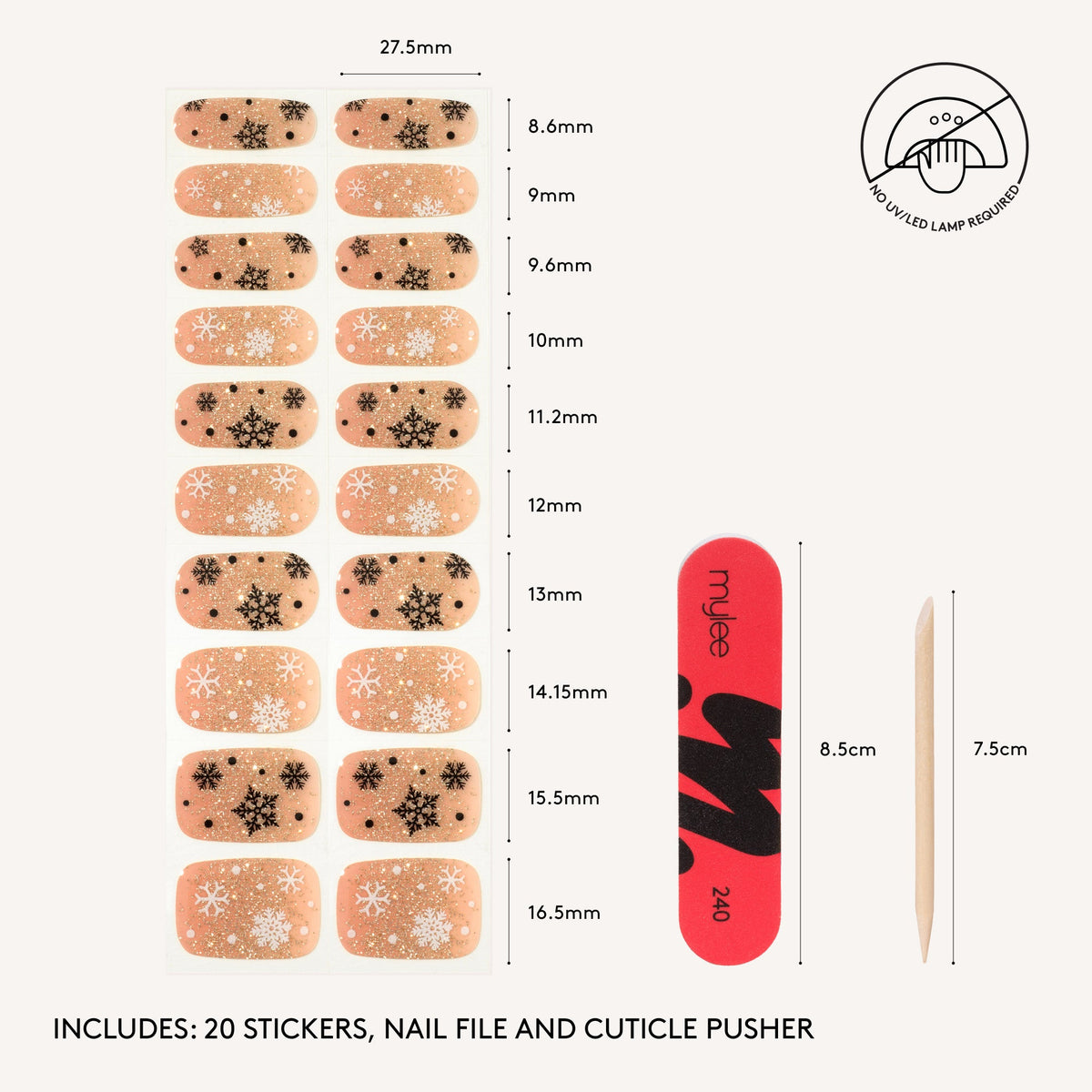 Vernis gel autocollants Mylee - First Snow