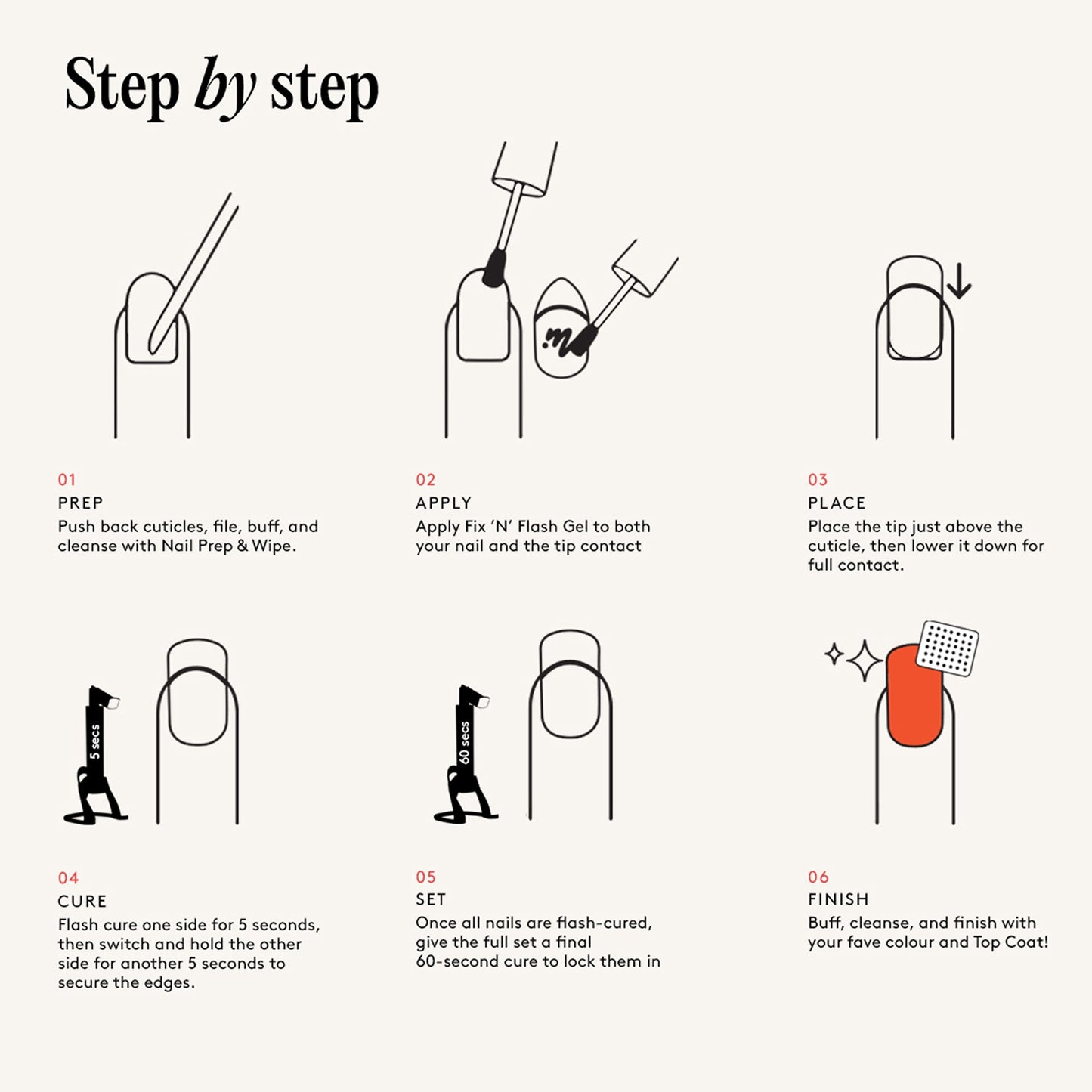 Mylee Fix 'N' Flash Tips - Extra Short Square