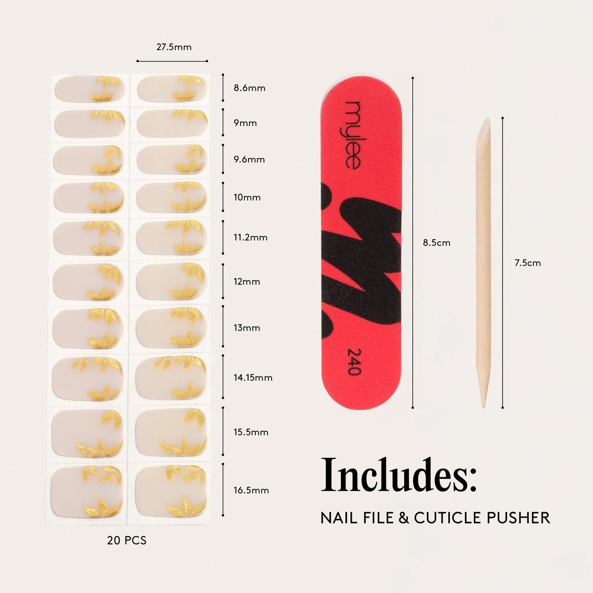 Mylee Gel Nail Wraps - Golden Era
