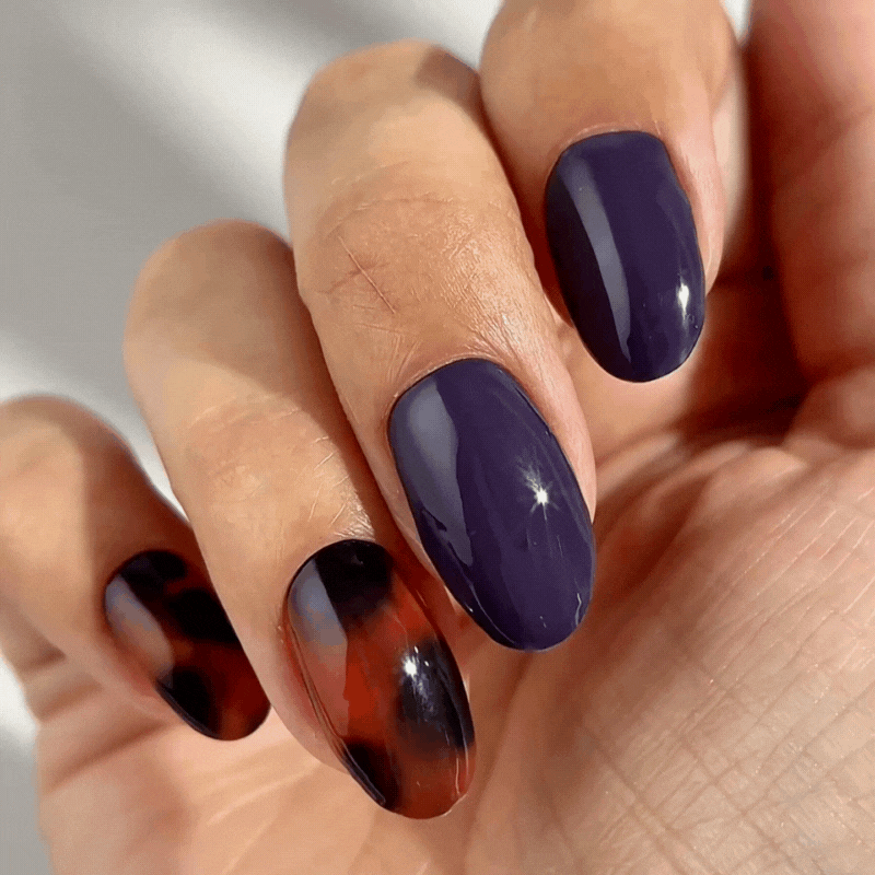 Mylee Gel Nail Wraps - Mulberry Clash