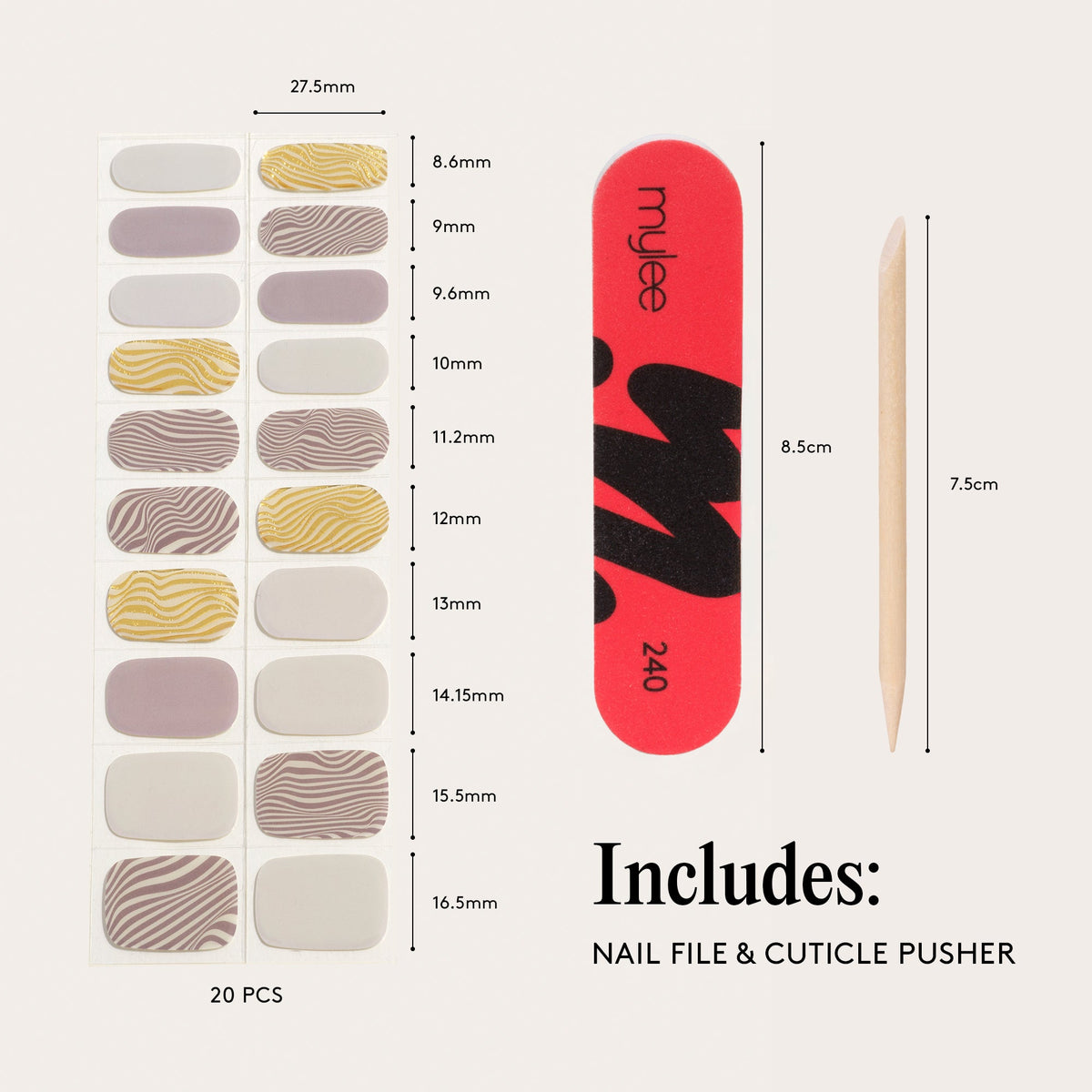 Vernis Gel Autocollants Mylee - Silver Safari