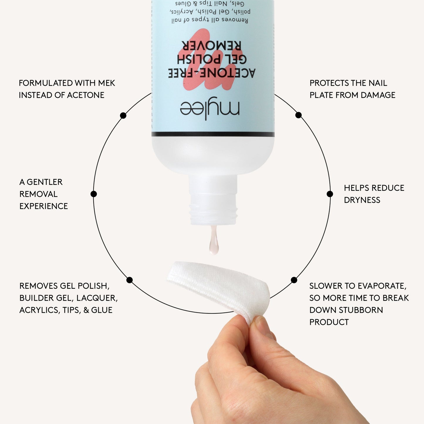 Mylee Acetone Free Polish Remover - 250ml