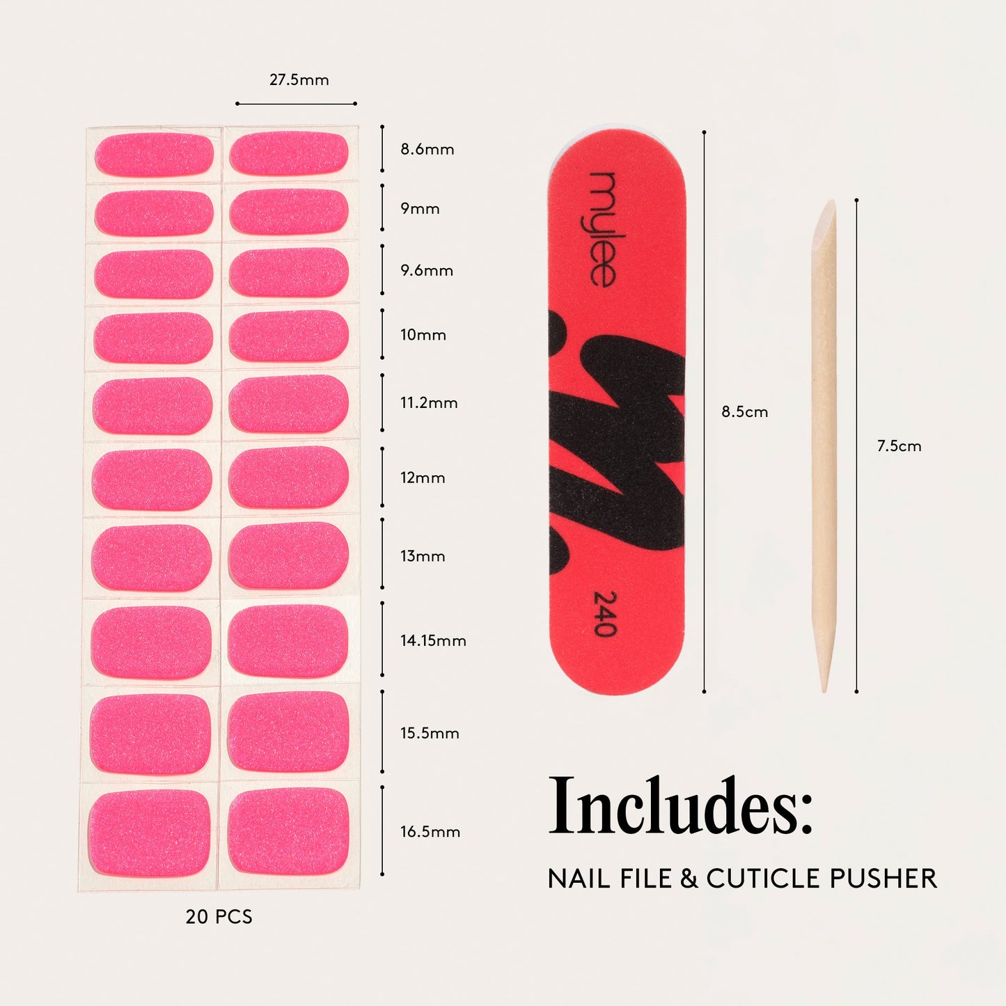 Mylee Bubble Gum Gel Nail Wraps