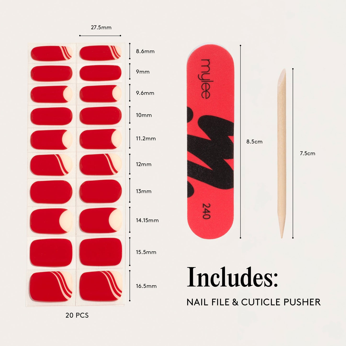 Mylee Lady in Red Gel Nail Wraps