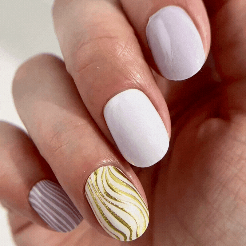 Mylee Silver Safari Gel Nail Wraps